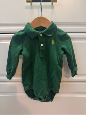 Ralph Lauren Green Polo Onesie
